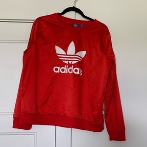 Red adidas crew neck